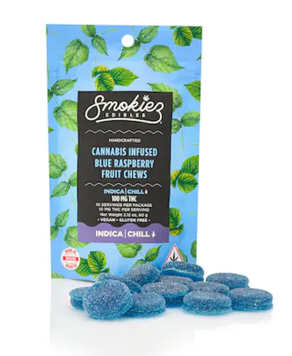 Smokiez Blue Raspberry Fruit Chews 10mg 10pk-2