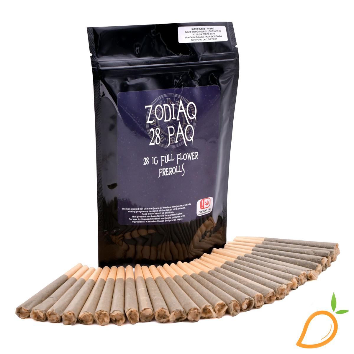 狗丸トウマ 40個セット 28g 28pk Sundae Driver Preroll Pack Zodiaq | Mango Cannabis Tulsa