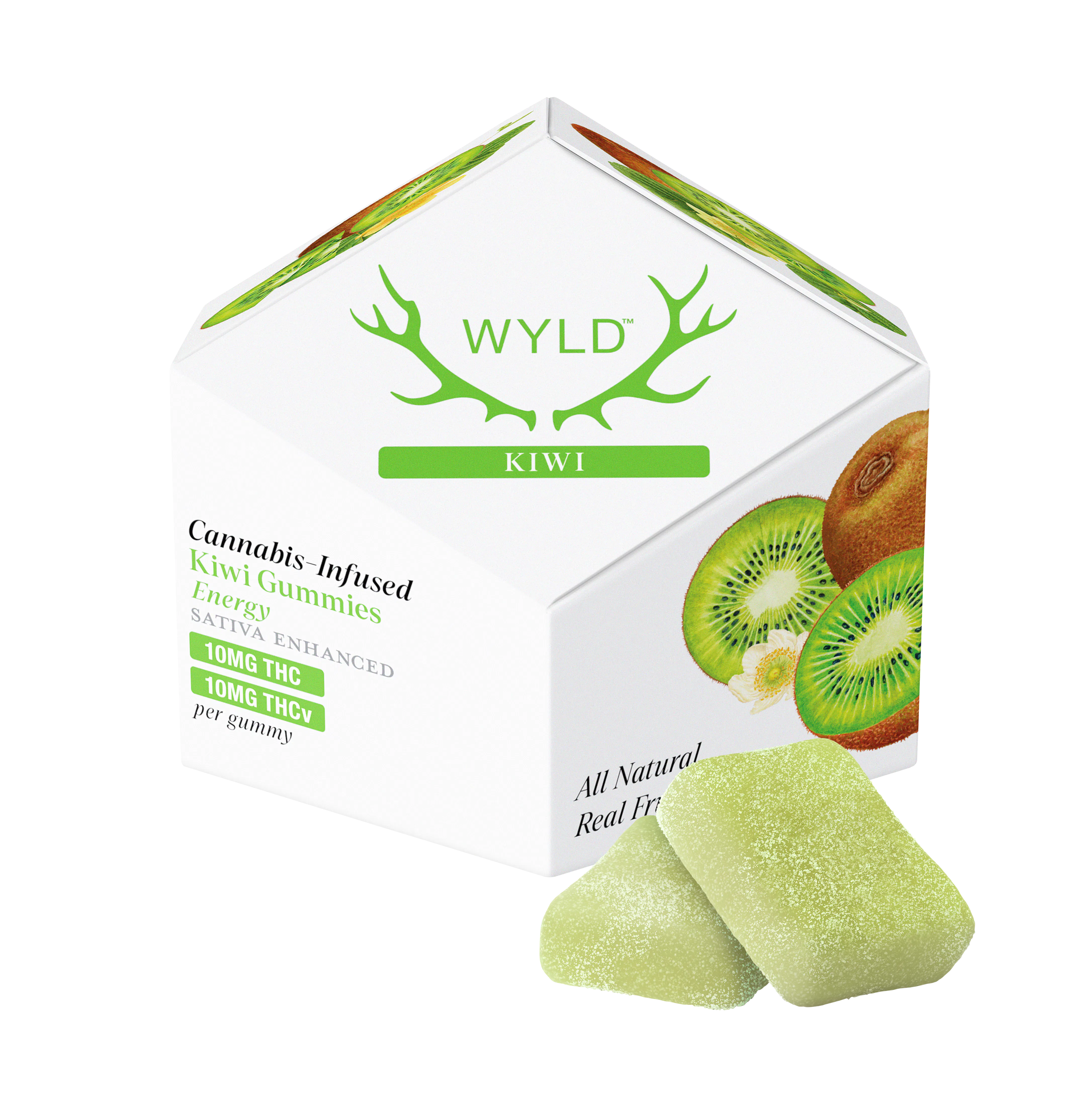 WYLD | Kiwi Gummy | 100mg THC/100mg THCv | Durango Organics