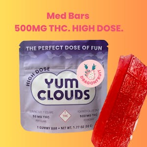 Yum Clouds Dragonfruit Gummy Bar | High Dose