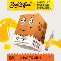 BUDDERFACE | Shipwreck Citrus | 1G | Artisanal Live Resin 510 Disposable Cart - product image at King of Budz
