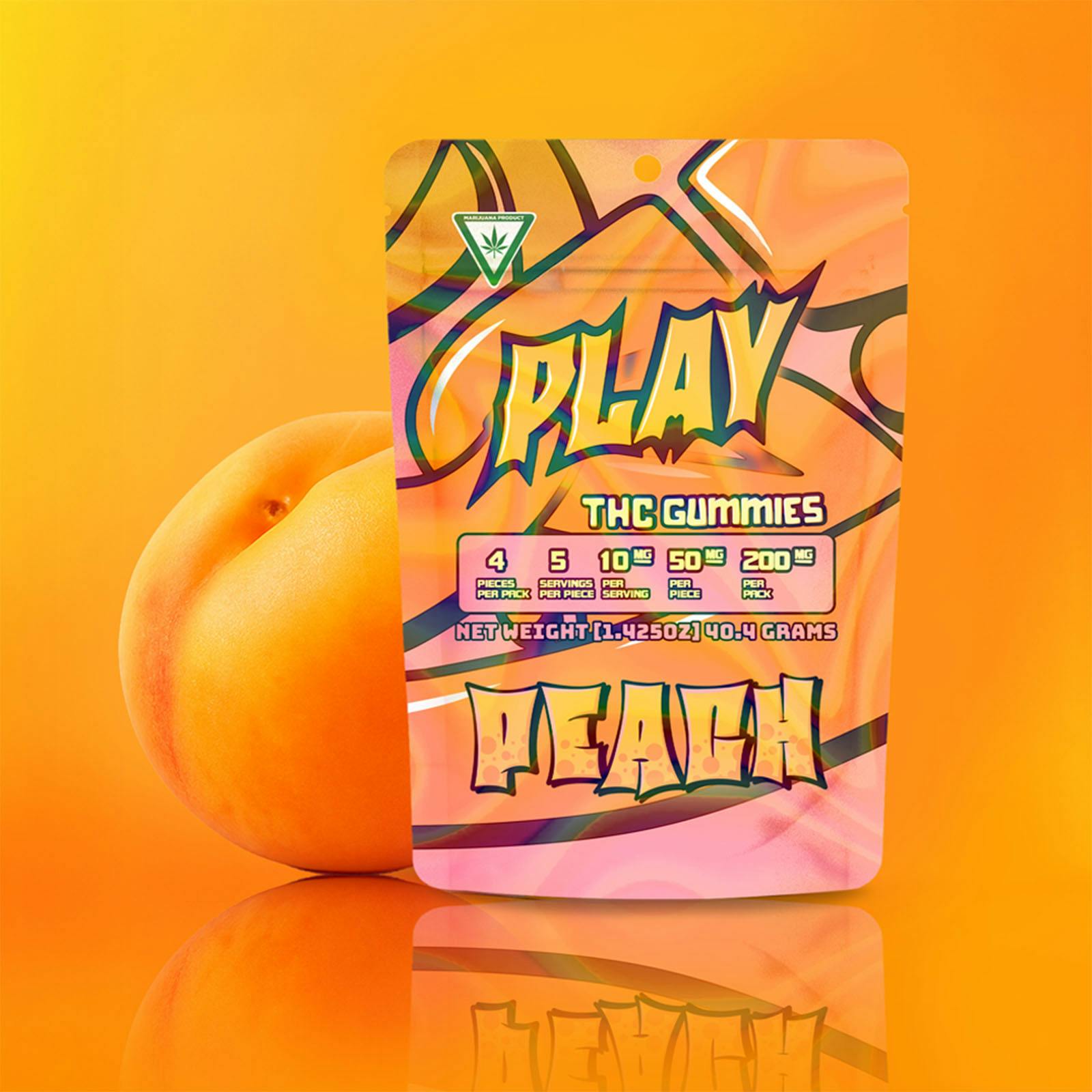 PLAY - 200mg Gummies - Peach