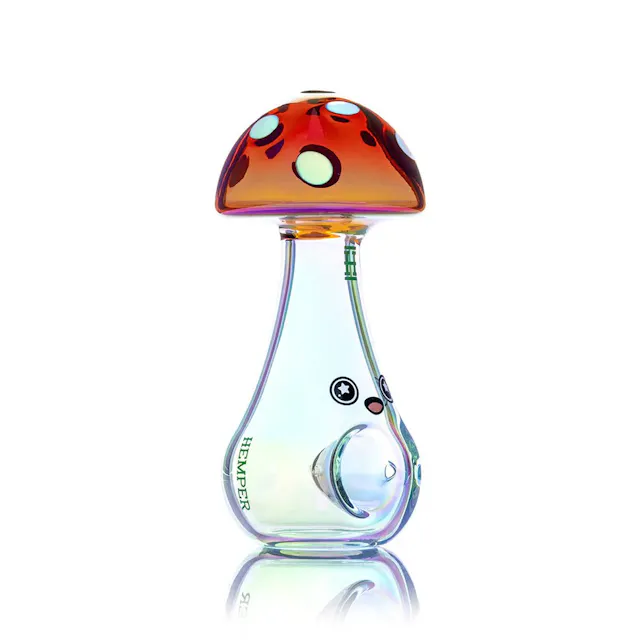 Glass Hemper Trippy Shroom Hand Pipe (glassware)