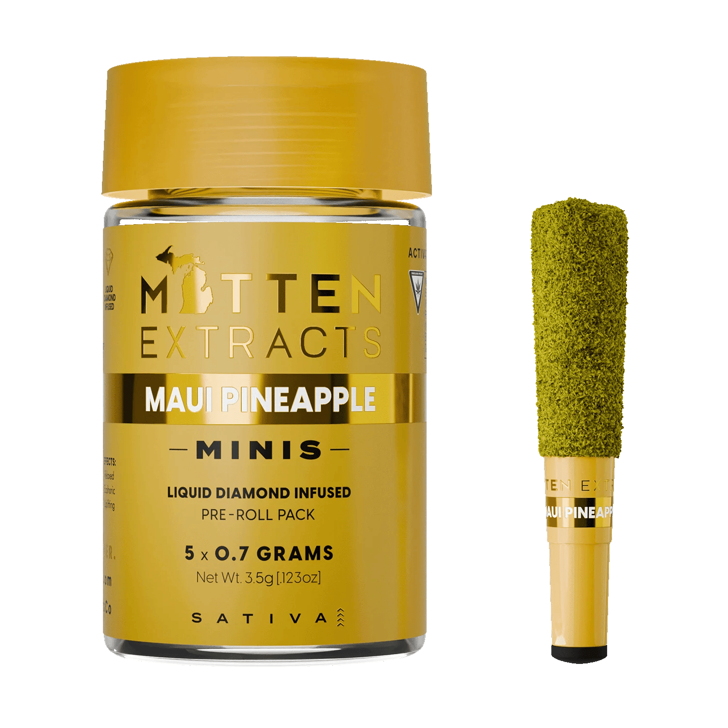 Mitten Extracts | Infused Pre-Roll 5-Pack - 3.5g - Maui Pineapple (Sativa)
