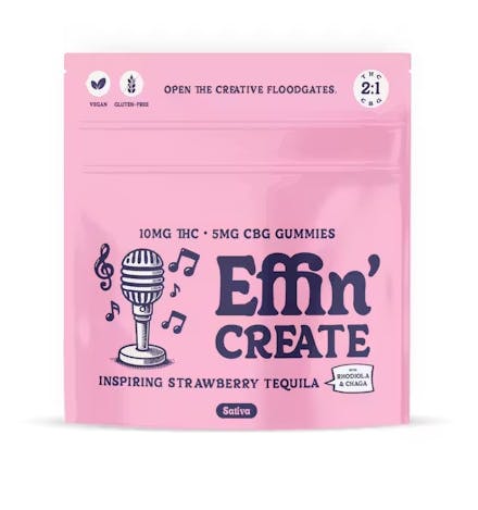 Product AWH Effin' Gummies Inspiring - Strawberry Tequila  (2:1 THC:CBG) 100mg
