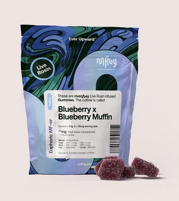 Blueberry x Blueberry Muffin | Live Rosin Gummies | 10 Pack | Indica | MFNY