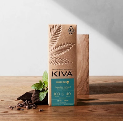 Product CL Kiva Dark Chocolate Bar - Midnight Mint CBN 100mg