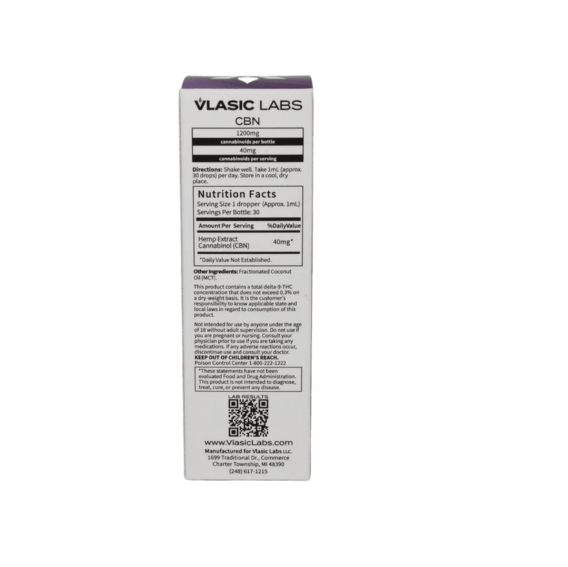 CBN Isolate Tincture | 1200mg by Vlasic Labs | Buy Online