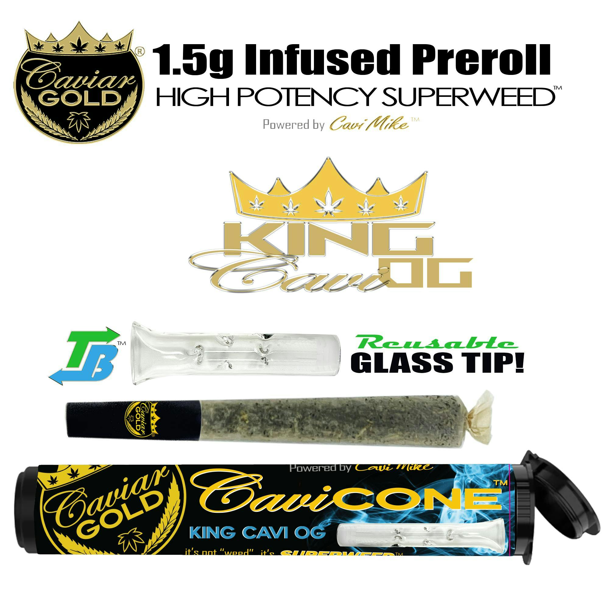 CAVIAR GOLD | KING CAVI OG | INFUSED PRE-ROLL | 1.3G | INDICA/HYBRID