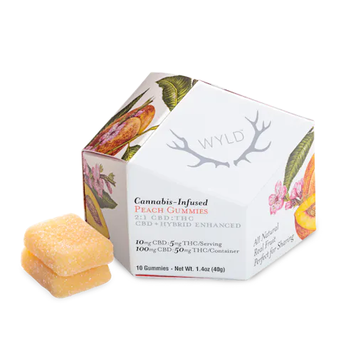Peach 2:1 CBD + Hybrid Enhanced Gummies | 10mg x 10pk-active