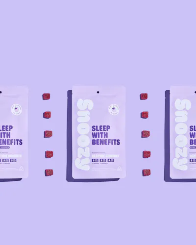 Snoozy | Sleep With Benefits: Bedtime Gummies Raspberry | Edibles | 100mg-2