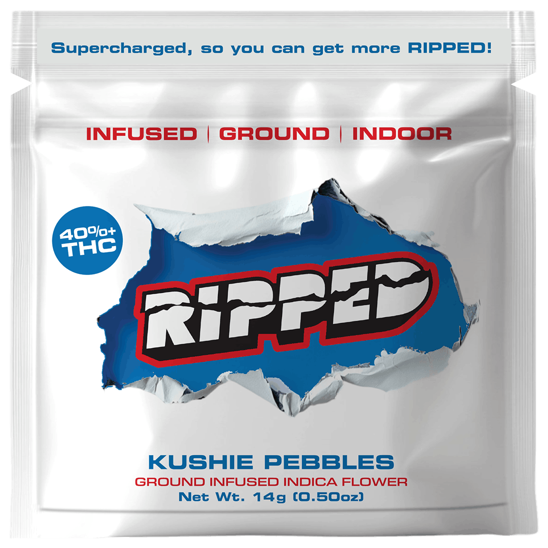 Ripped | Kushie Pebbles | Hash Infused Ground Flower | 14g