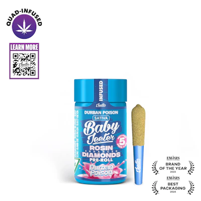 Durban Poison Baby Jeeter Infused Pre-Roll 5-pack | 2.5g - PRE_ROLLS by Jeeter at King of Budz