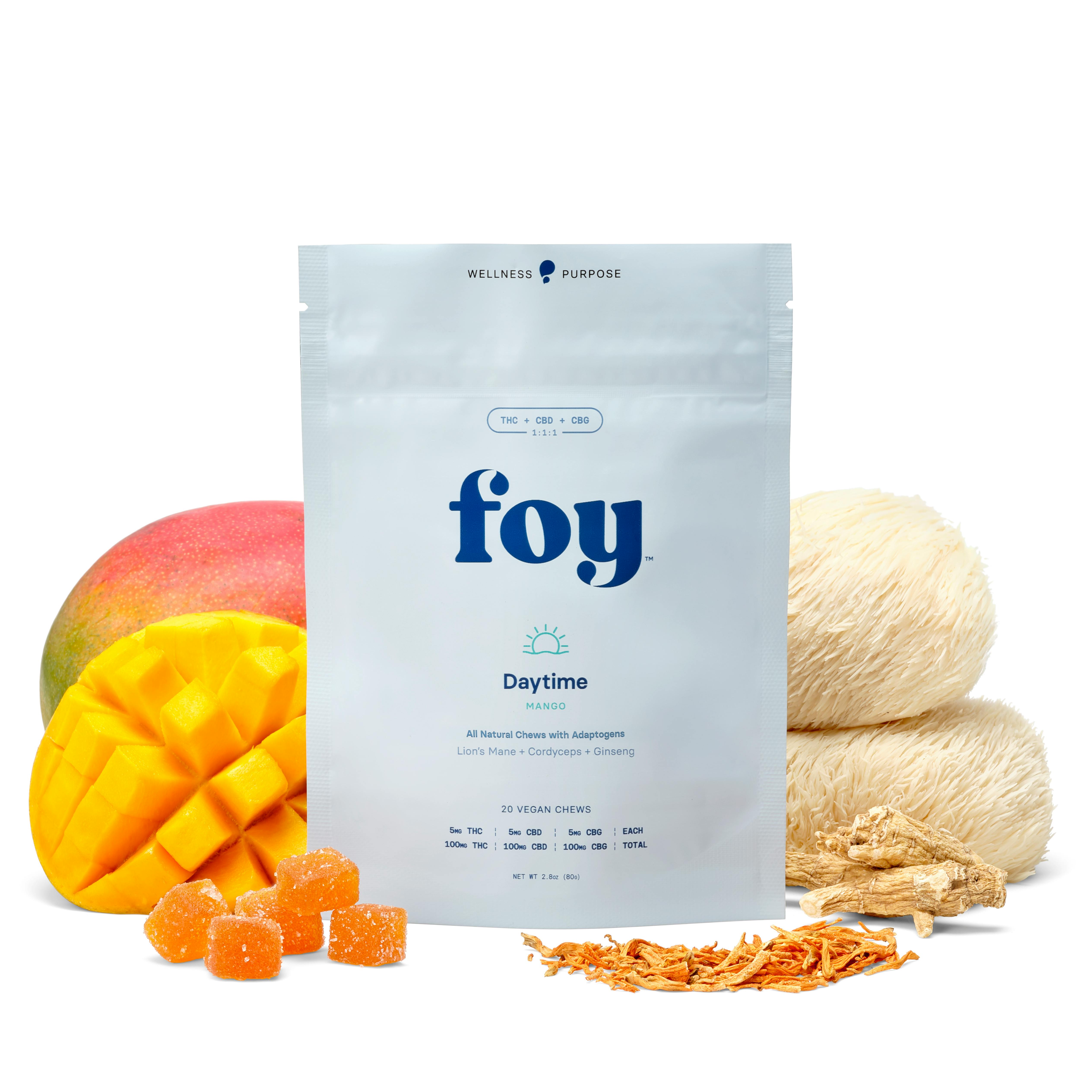Daytime Chews with Organic Adaptogens 1:1:1 THC/CBD/CBG - 100mg, 20 pck
