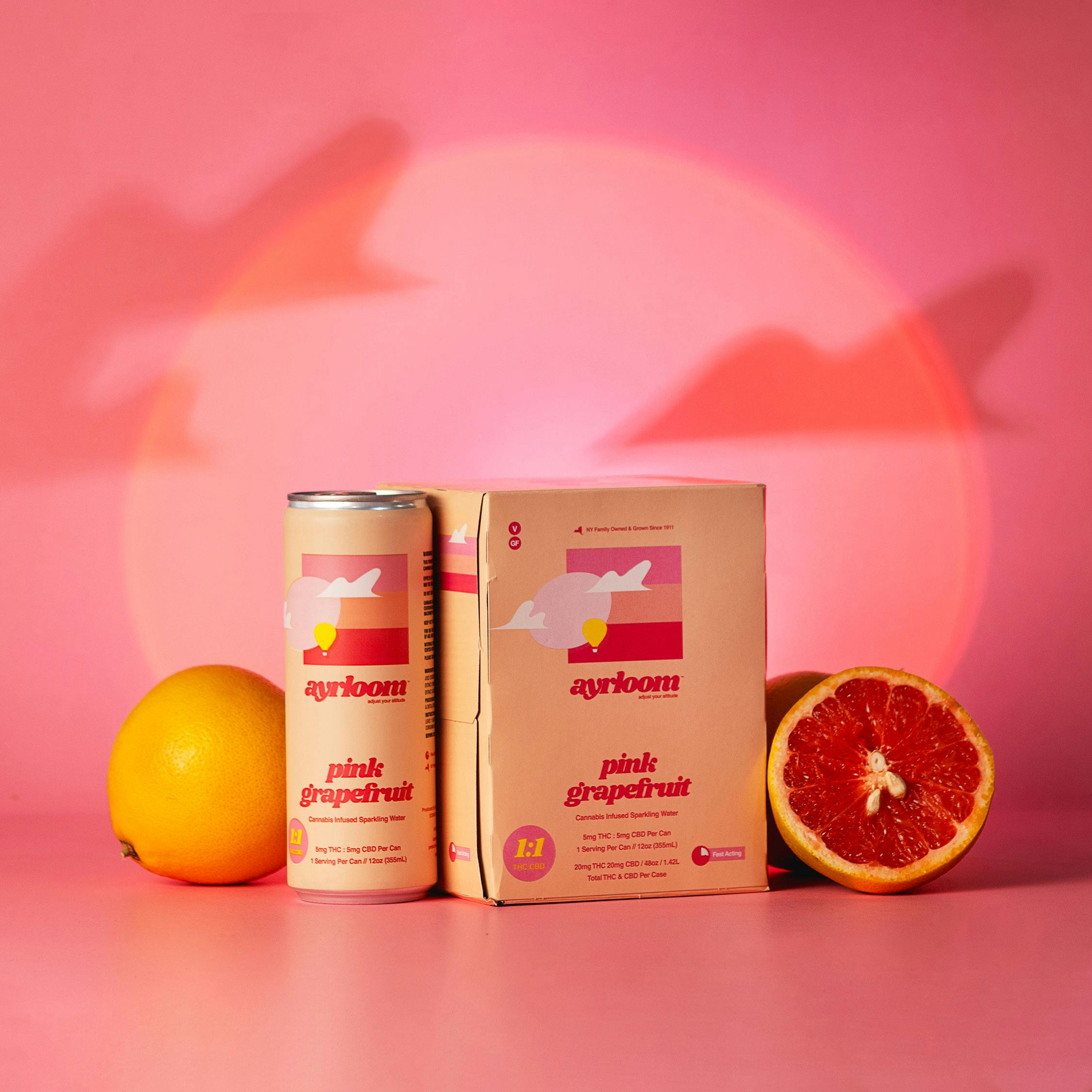 Photo of Pink Grapefruit 1:1 Infused Sparkling Water 4-pack | 20mg