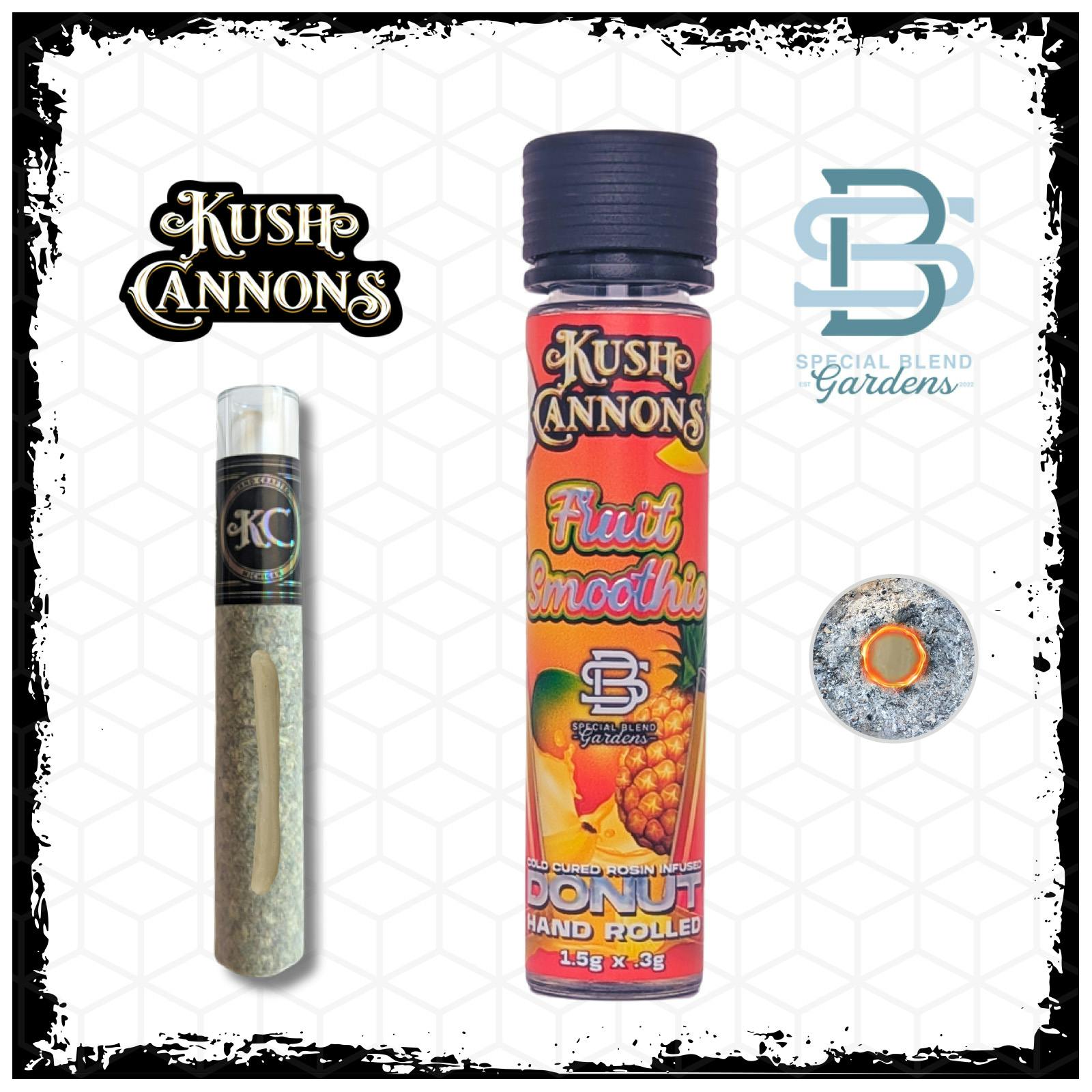 Kush Cannons - 1.8g Rosin Infused Donut - Fruit Stripe x Trop Candy