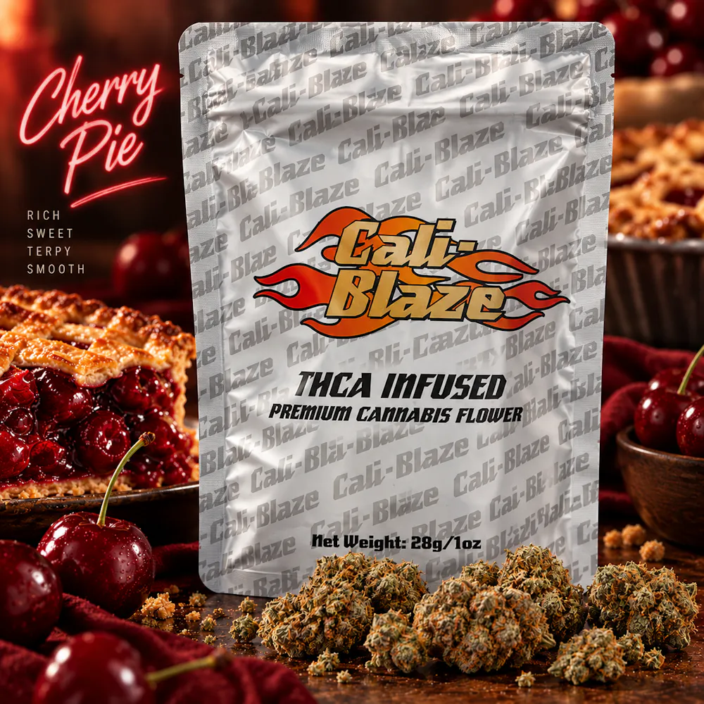 Product Cali-Blaze | Cherry Pie | White Diamond Infused Flower