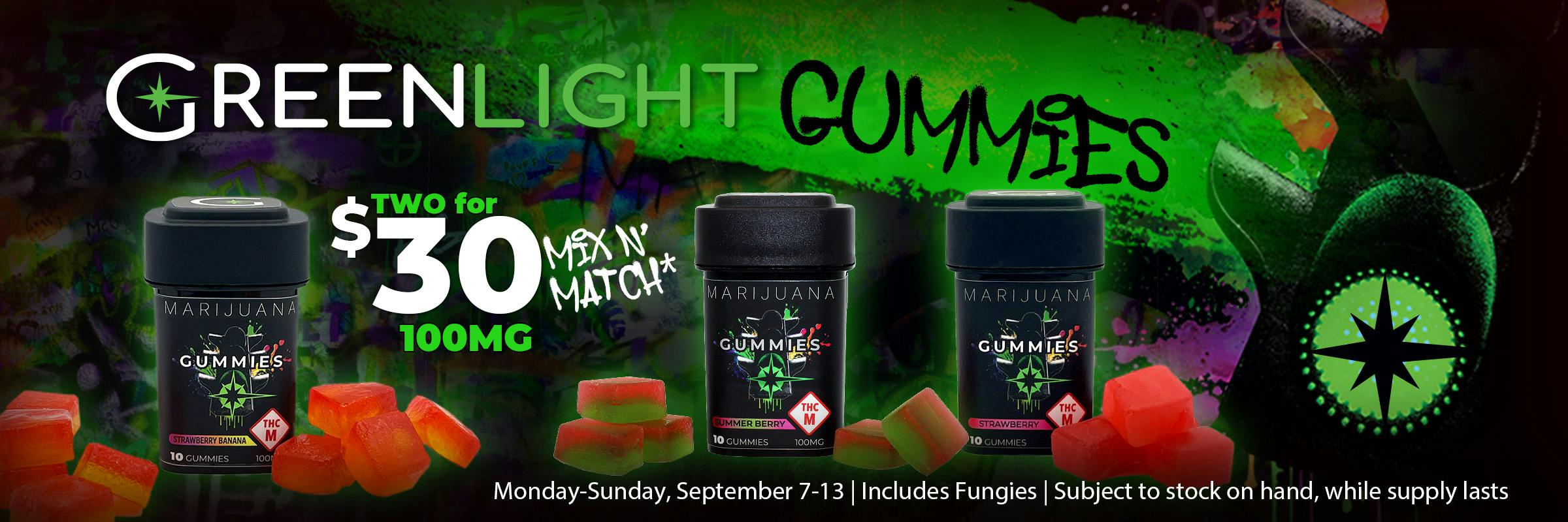 2/$30 Greenlight Gummies (100mg)