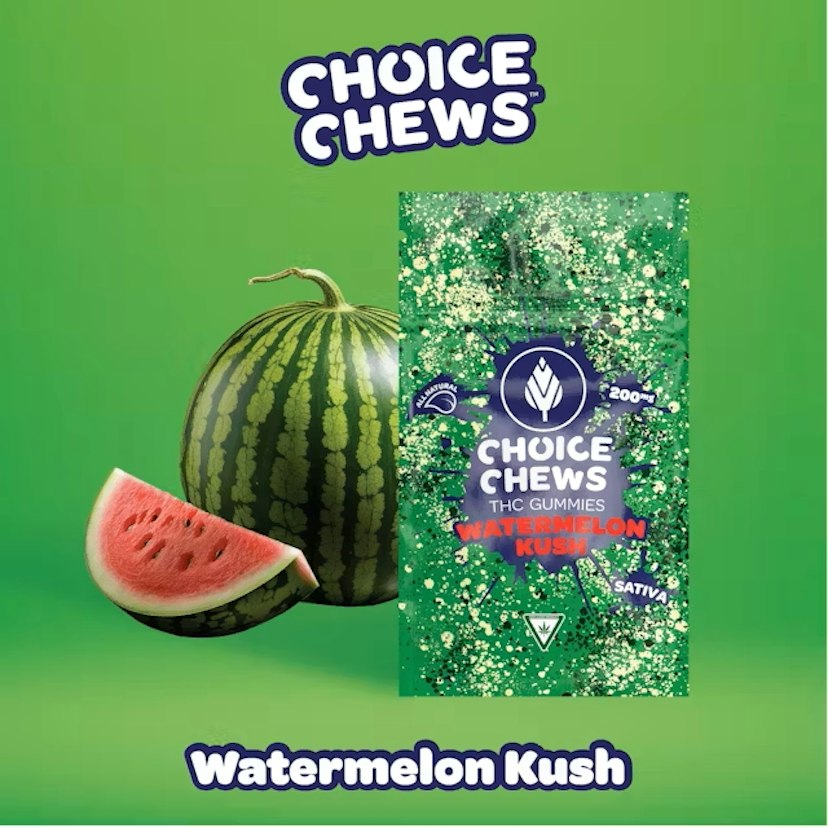 Choice Chews 200mg Gummies Watermelon Kush