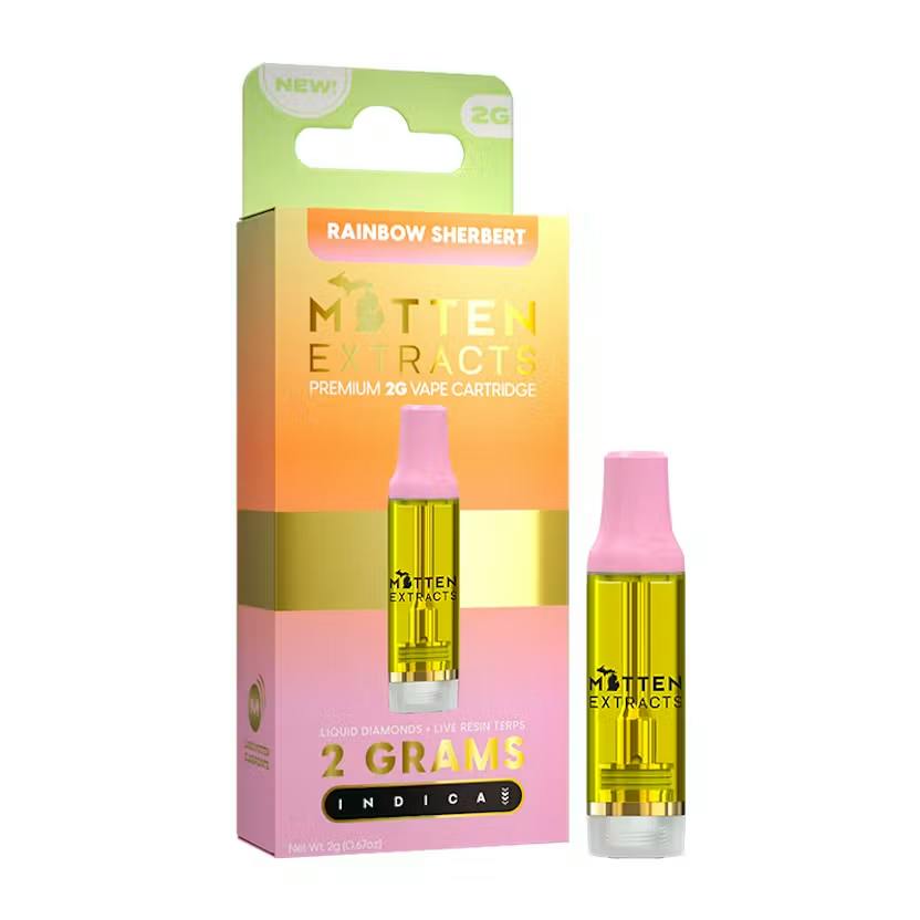 Rainbow Sherbert Cart Indica by Mitten Extracts – Vapes at Gatsby Cannabis