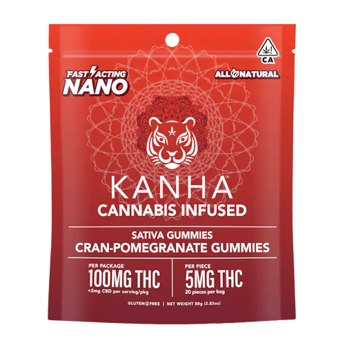 Kanha – Nano – Cran Pomegranate – Sativa – Gummy – 20ct – 100mg-1