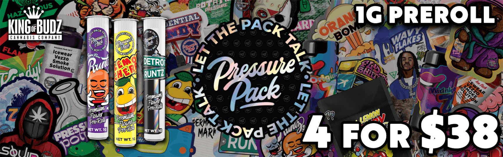 Pressure Pack 1g Prerolls - 4/$38