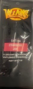 Villains | Strawberry Jam | Diamond Infused Pre-roll | 1g