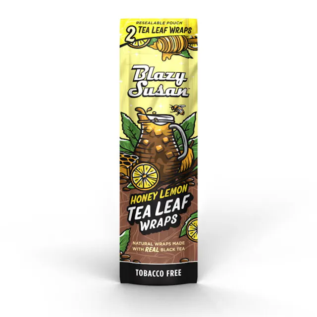 Blazy Susan Tea Leaf Wraps Honey Lemon 2pk (hybrid, papers rolling supplies)
