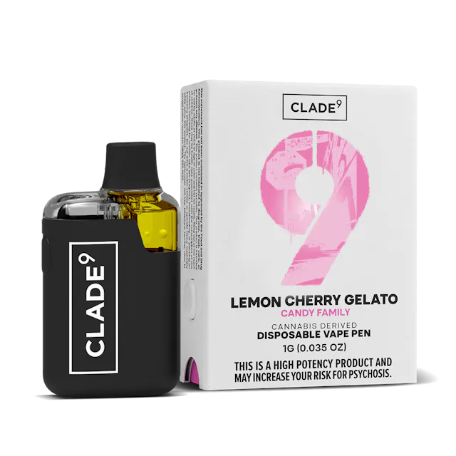 Clade9 Disposable Vape Lemon Cherry Gelato 1g (hybrid, disposables)