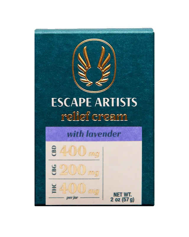 Escape Artists Relief Cream Lavender 2 CBD : 1 CBG : 2 THC 400mg (hybrid, lotions, 11.2g)