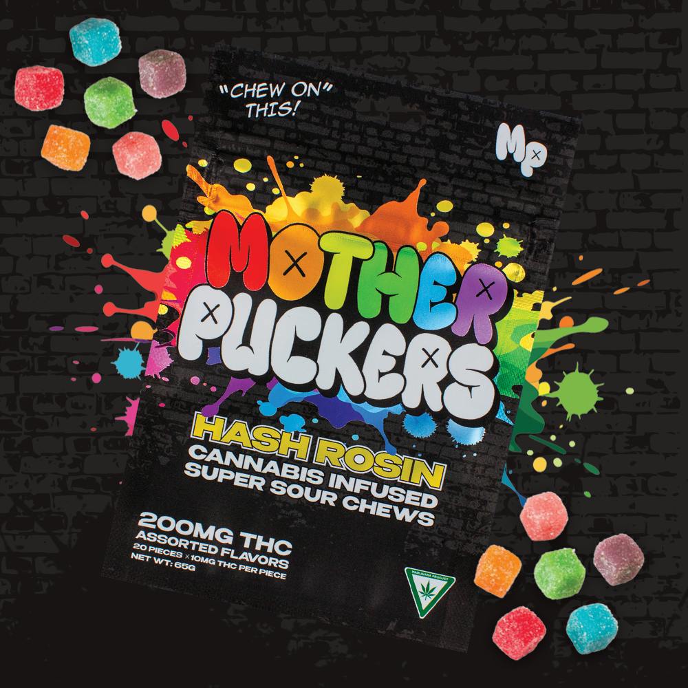 Product: Mother Puckers | Hash Rosin Fruit Chews - 200mg - Midnight Berry