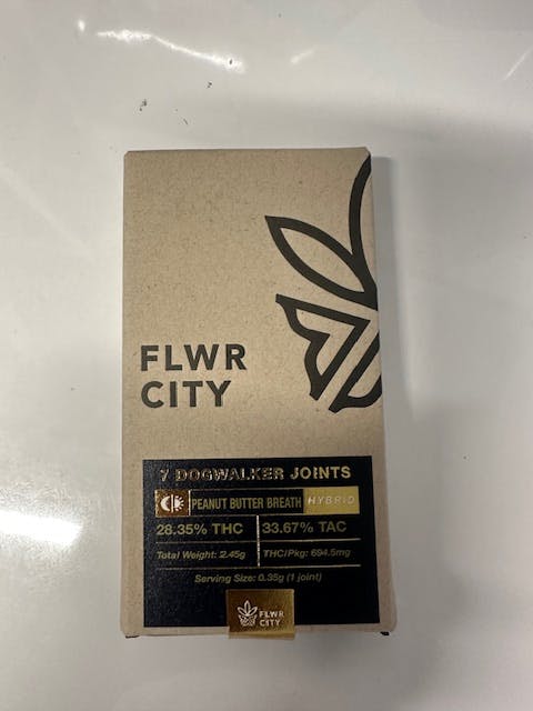 FLWR CITY | 0.35g Dogwalker Pre roll joints 7pk | PEANUT BUTTER BREATH