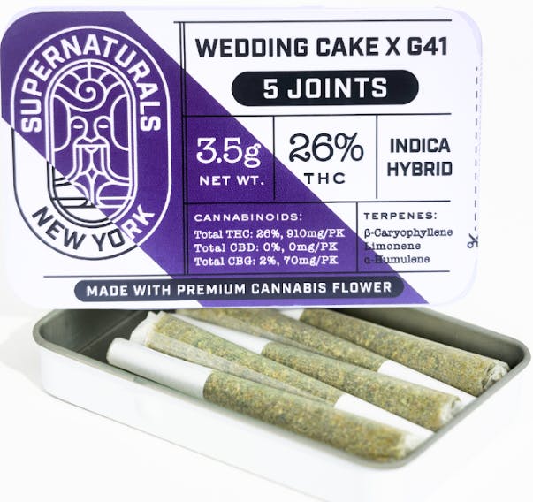 Supernaturals Pre-Rolls | .7g Each 5 Pack | Wedding Cake x G41