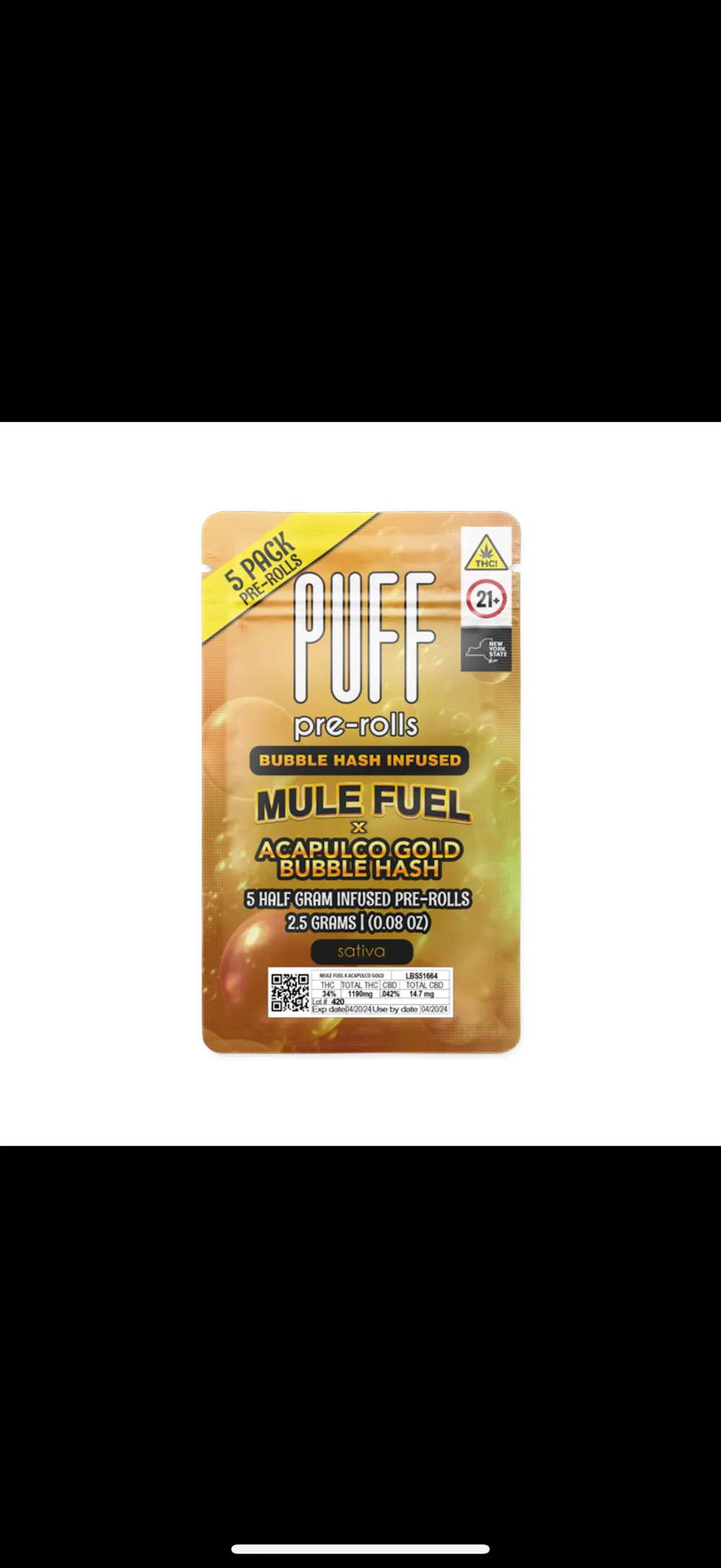 Product Puff - Mule Fuel - 1g - Hash Infused Preroll