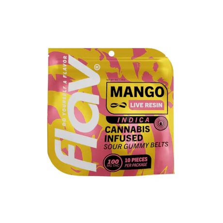 Flav - 100mg Live Resin Gummies - Mango Belts - product image at King of Budz