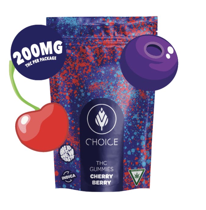 Product: Choice | Gummies - Cherry Berry (Indica) - 200mg