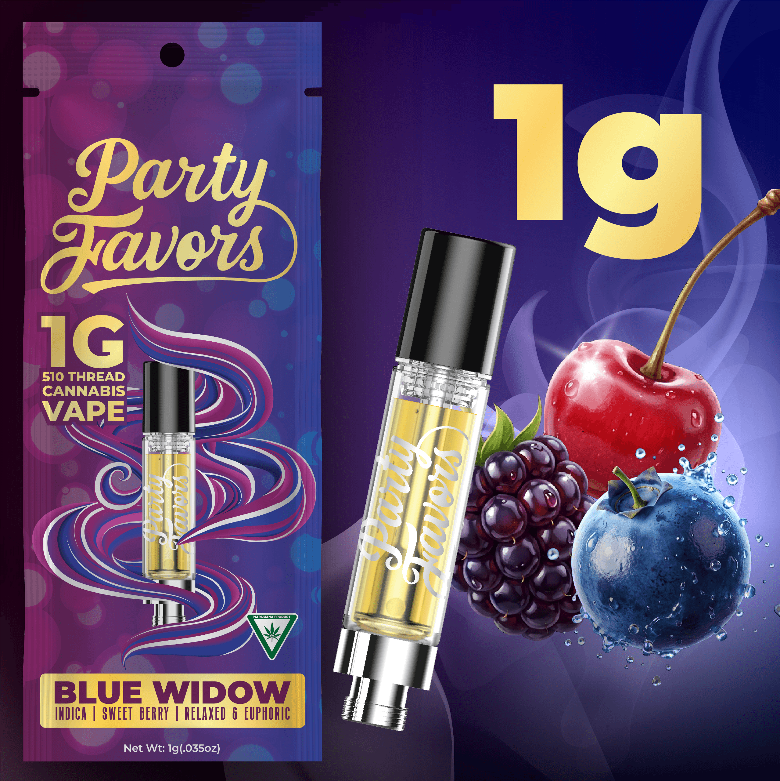 Party Favors - 1g Cart - Blue Widow