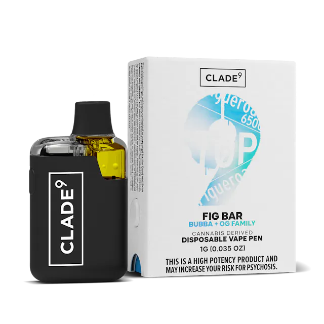 Clade9 Disposable Vape Fig Bar 1g (indica, disposables)