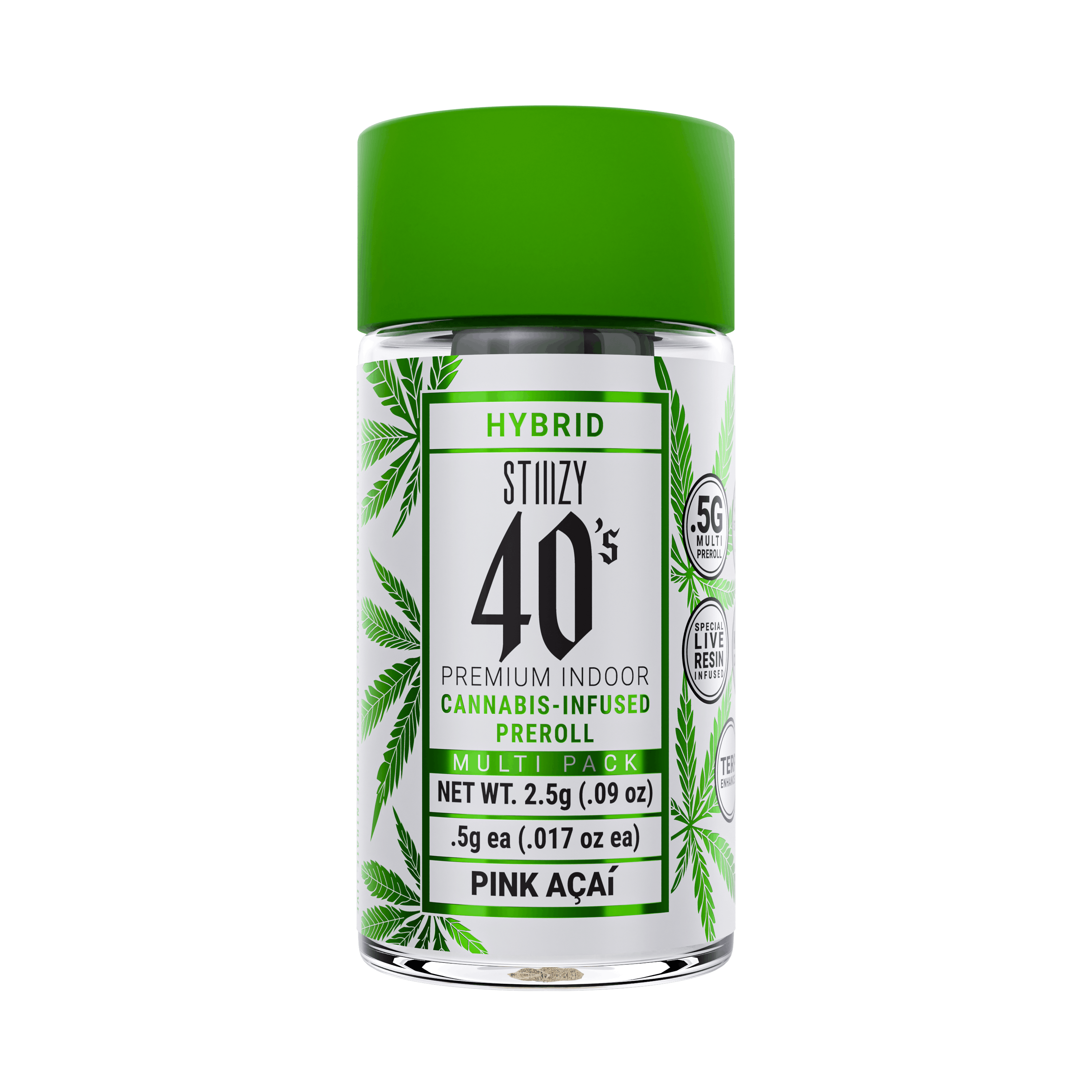 STIIIZY | Pink Acai | Infused Baby Pre-rolls | 0.5g x 5 (2.5g) | Sativa