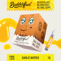 BUDDERFACE | Garlic Butter | 1G | Artisanal Live Resin 510 Disposable Cart - product image at King of Budz