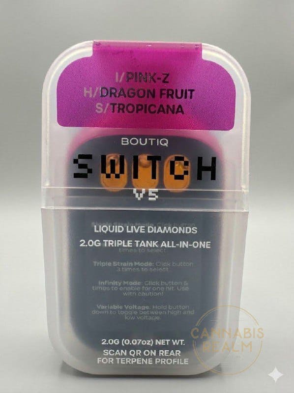 Boutiq | Pink-Z x Dragon Fruit x Tropicana | Liquid Live Diamonds Disposable Vape - Indica-Hybrid-Sativa