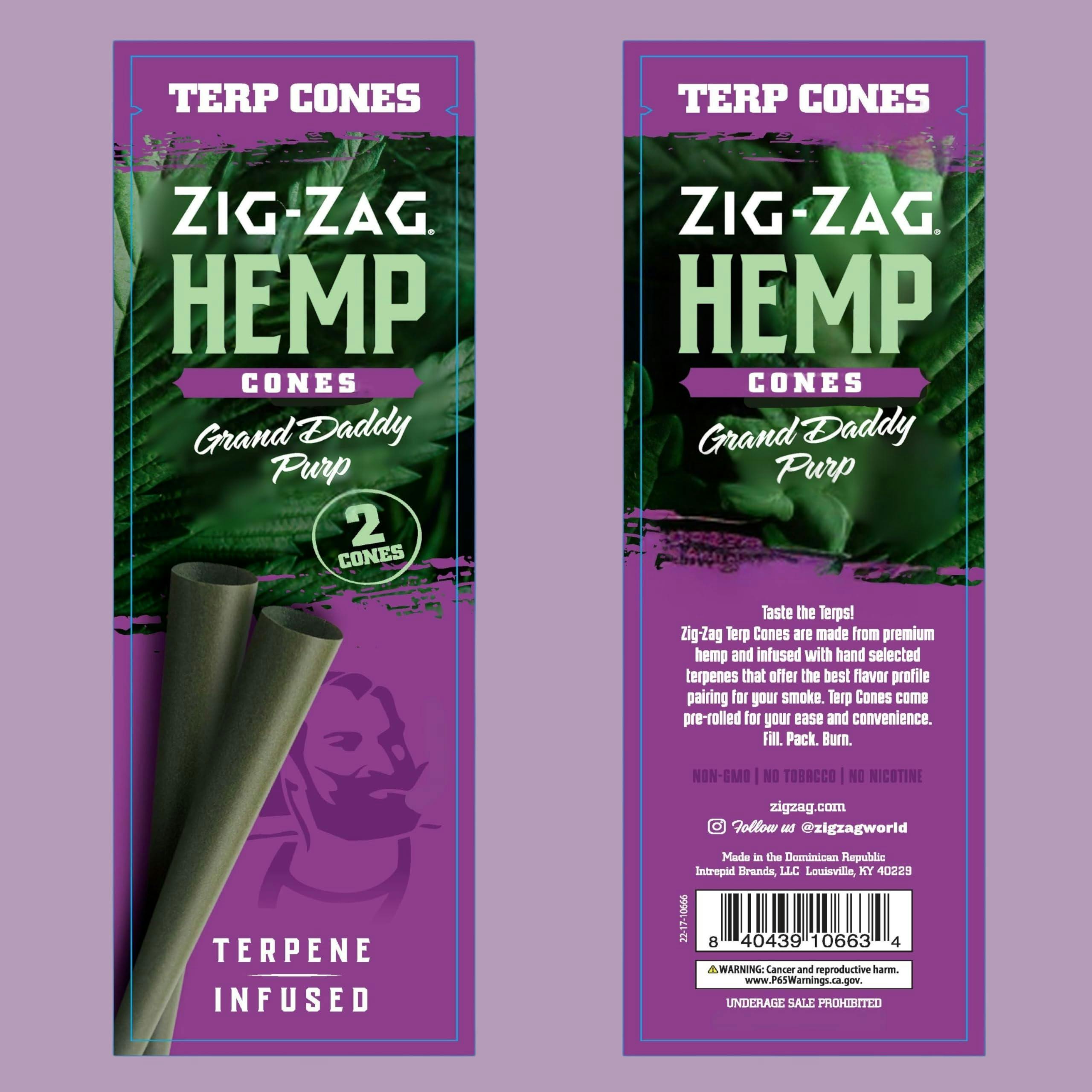 Zig Zag Hemp Cones Grand Daddy Purp