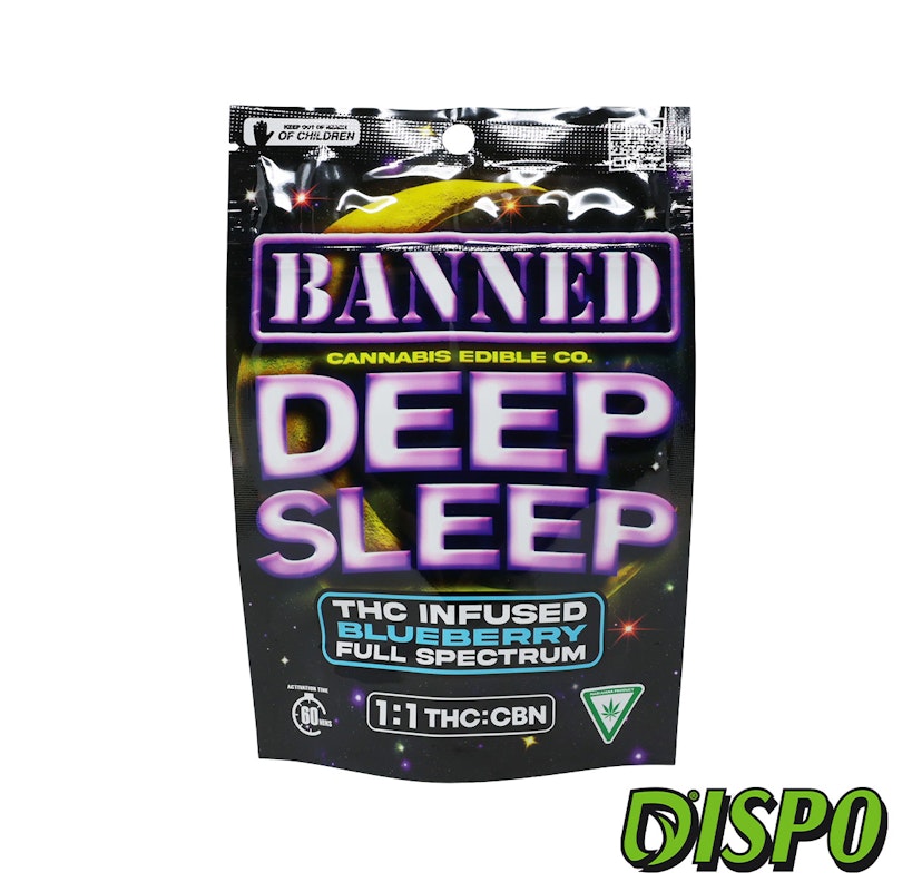 Banned - Blueberry Deep Sleep 1:1 THC/CBN 200mg Gummies