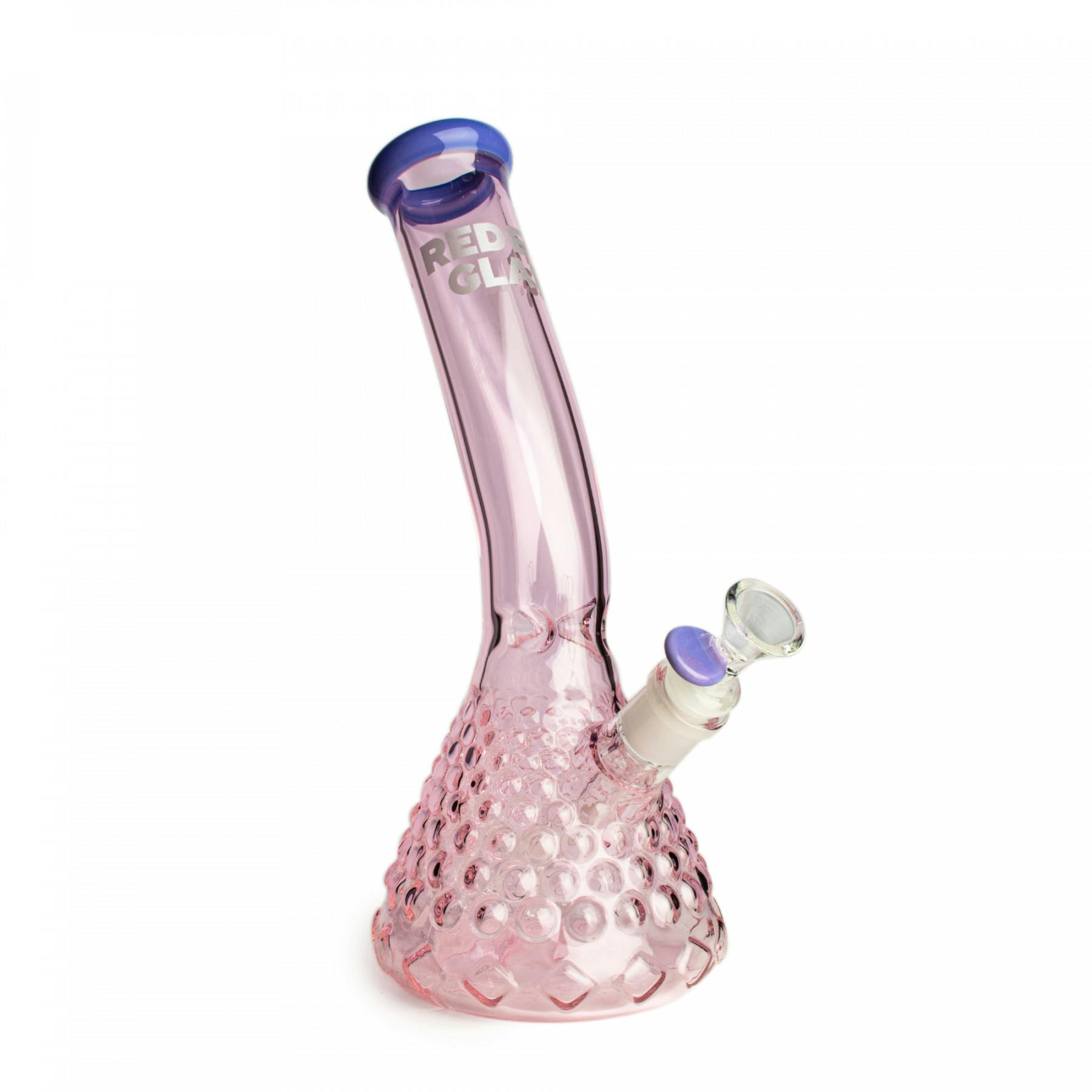Red eye glass - cronus lean-back textured beaker - 12