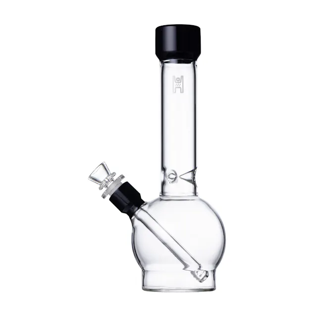 Human Grade 12" Bong Ball Clear / Black (hybrid, glassware)