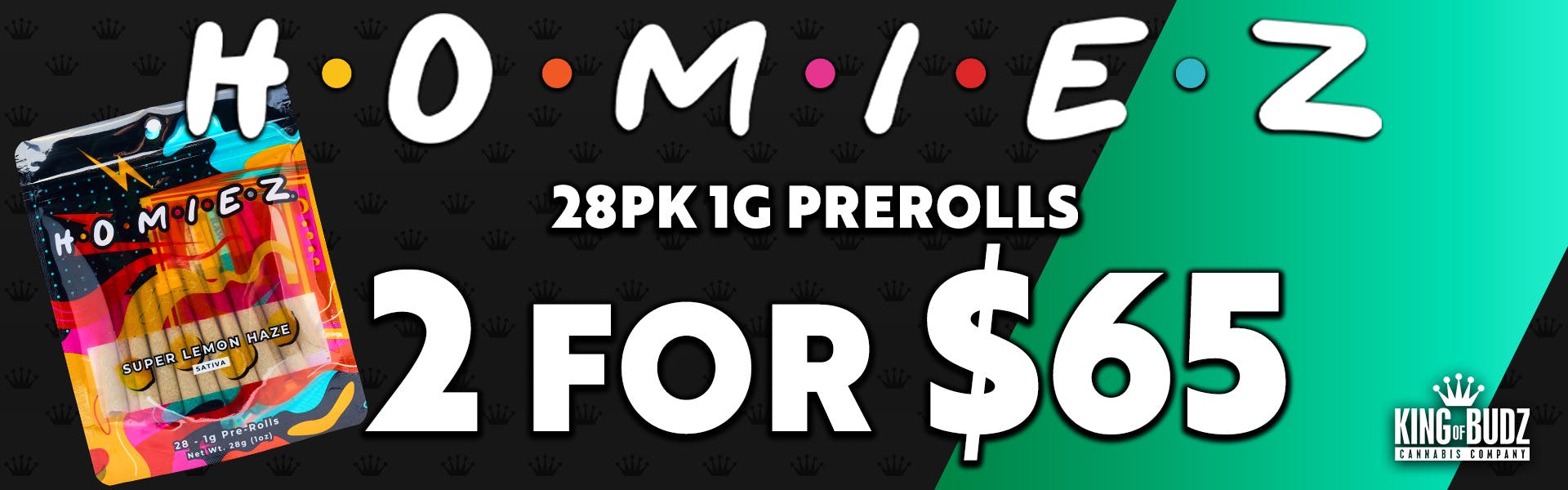 Homiez 28-Pack 1g Prerolls - 2 for $65