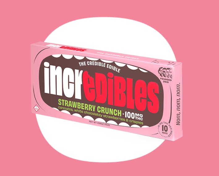 Edibles | Incredibles | White Chocolatey Strawberry & Crispies | Strawberry Crunch | 10 pcs | 100mg