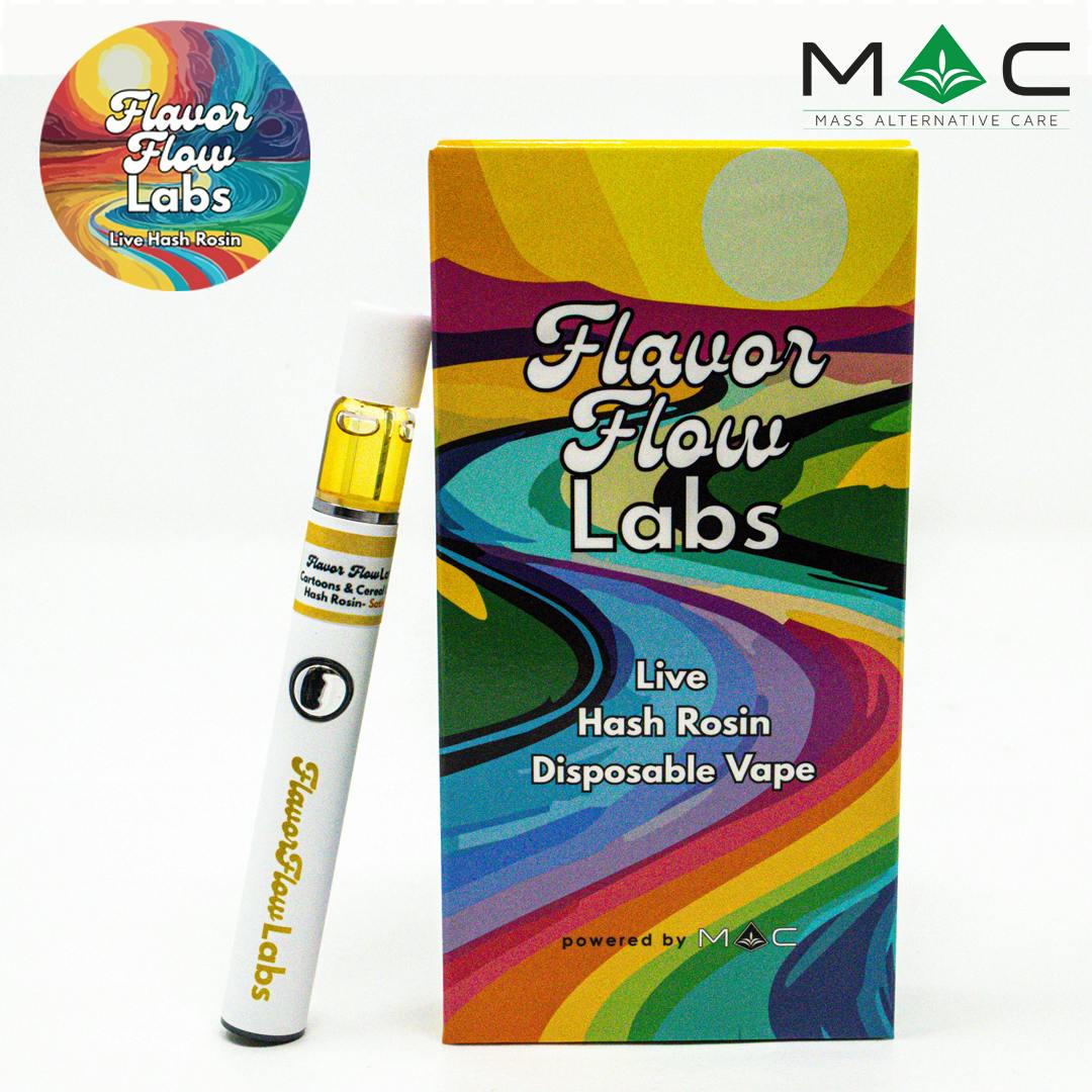 Cartoons & Cereal Live Hash Rosin Disposable Vape | 0.5g | 86.13% TAC 7.80%  Terpenes | Mass Alternative Care (Amherst)
