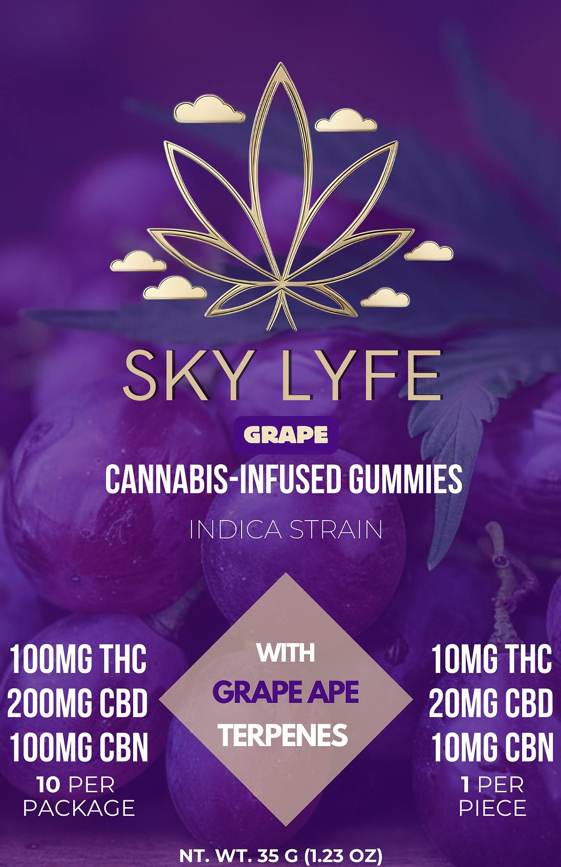 Edibles | Sky Lyfe | Grape Gummies - Nighttime | THC/CBD/CBN | 400mg