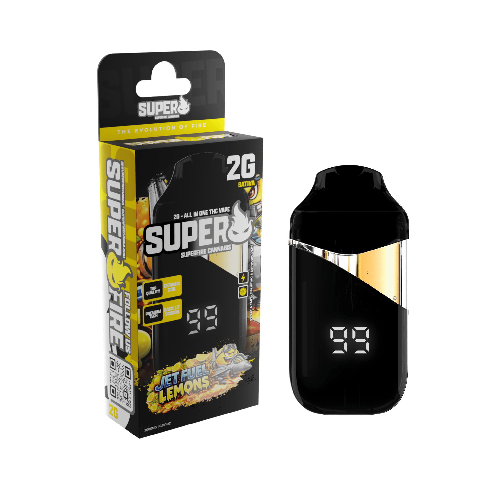 Superfire - 2g Disposable - Jet Fuel Lemons (S)